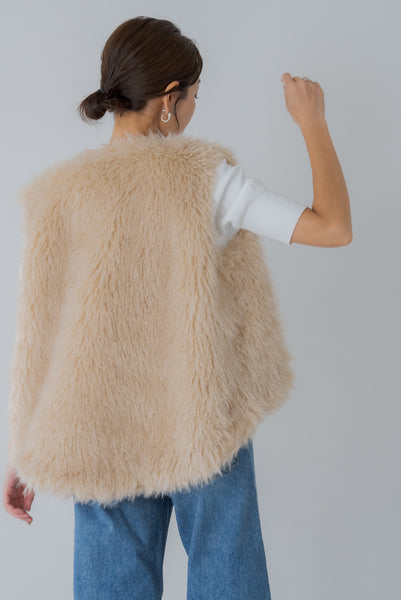 【9月20日(金)12:00〜 再販予約開始】ドロストファーベスト｜DRAWSTRING FUR VEST