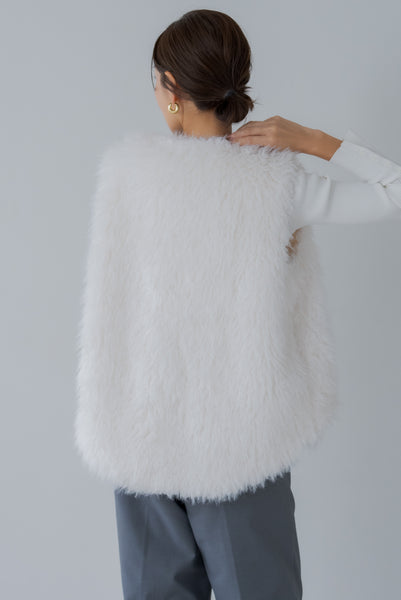 【9月20日(金)12:00〜 再販予約開始】ドロストファーベスト｜DRAWSTRING FUR VEST