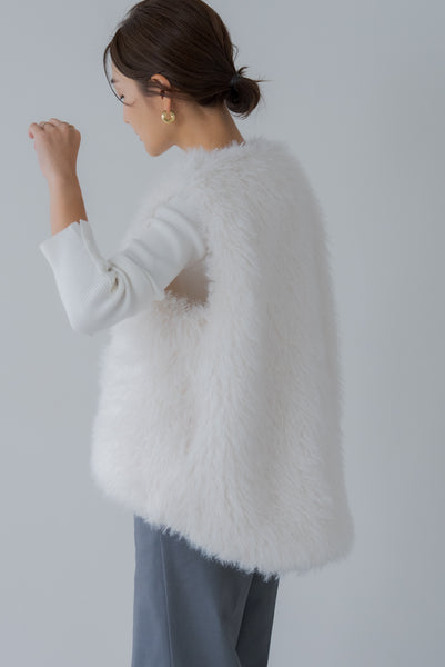 【9月20日(金)12:00〜 再販予約開始】ドロストファーベスト｜DRAWSTRING FUR VEST