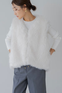 【9月20日(金)12:00〜 再販予約開始】ドロストファーベスト｜DRAWSTRING FUR VEST