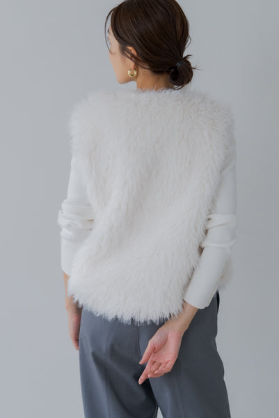 【9月20日(金)12:00〜 再販予約開始】ドロストファーベスト｜DRAWSTRING FUR VEST