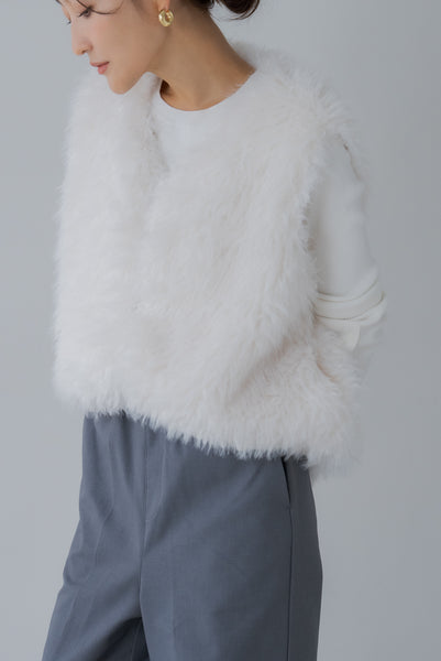 【9月20日(金)12:00〜 再販予約開始】ドロストファーベスト｜DRAWSTRING FUR VEST