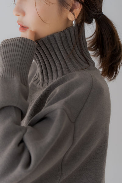 【1月10日(金)20:00〜 再販予約開始】ハイネックボタンニット｜HIGH NECK BUTTON KNIT