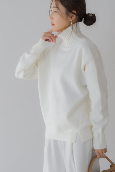 【1月10日(金)20:00〜 再販予約開始】ハイネックボタンニット｜HIGH NECK BUTTON KNIT