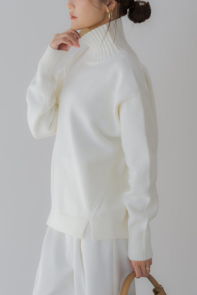 【1月10日(金)20:00〜 再販予約開始】ハイネックボタンニット｜HIGH NECK BUTTON KNIT