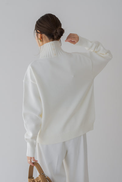 【1月10日(金)20:00〜 再販予約開始】ハイネックボタンニット｜HIGH NECK BUTTON KNIT