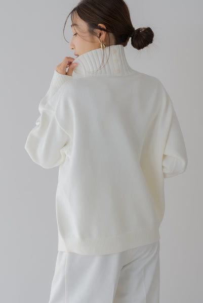 【1月10日(金)20:00〜 再販予約開始】ハイネックボタンニット｜HIGH NECK BUTTON KNIT