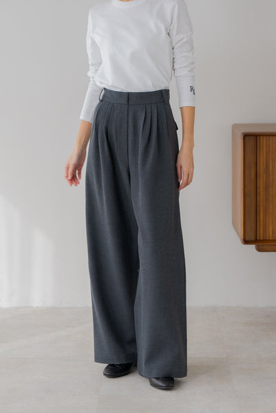 【12月23日(月)20:00〜 販売開始】サイドファスナータックワイドパンツ｜SIDE ZIPPER TUCK WIDE PANTS