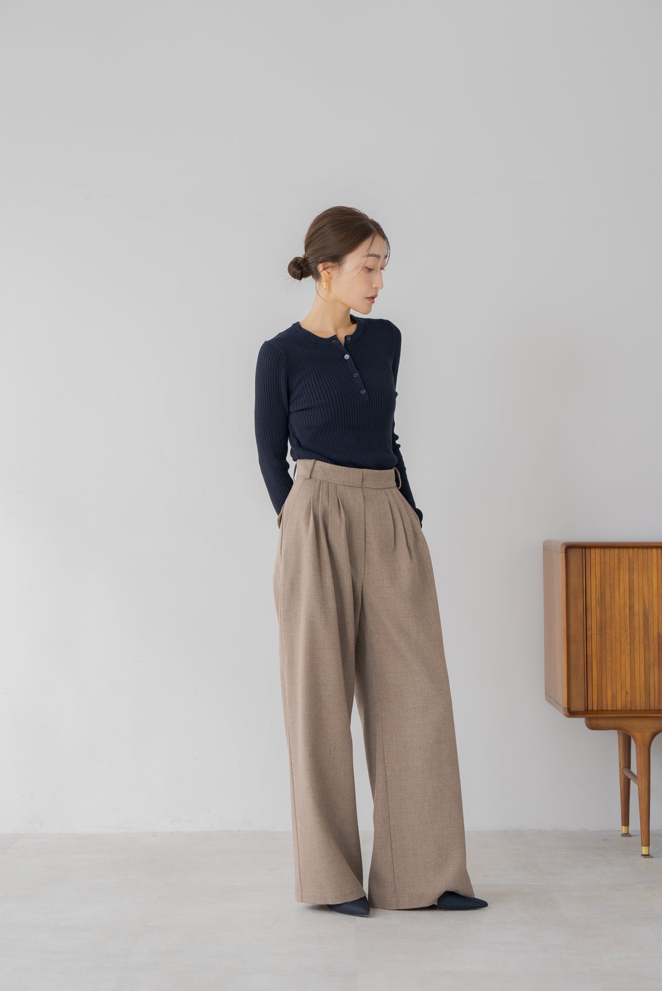 RHC ronherman/tuck wide pants レディース