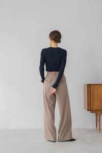 ♡♡♡　regleam リグリーム タックワイドパンツ beige サイドファスナータックワイドパンツ｜SIDE ZIPPER TUCK WIDE PANTSの