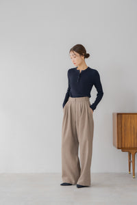 サイドファスナータックワイドパンツ｜SIDE ZIPPER TUCK WIDE PANTSの