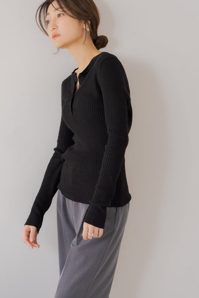 【2月12日(水)20:00〜 販売開始】ヘンリーネックニット｜HENLEY NECK KNIT