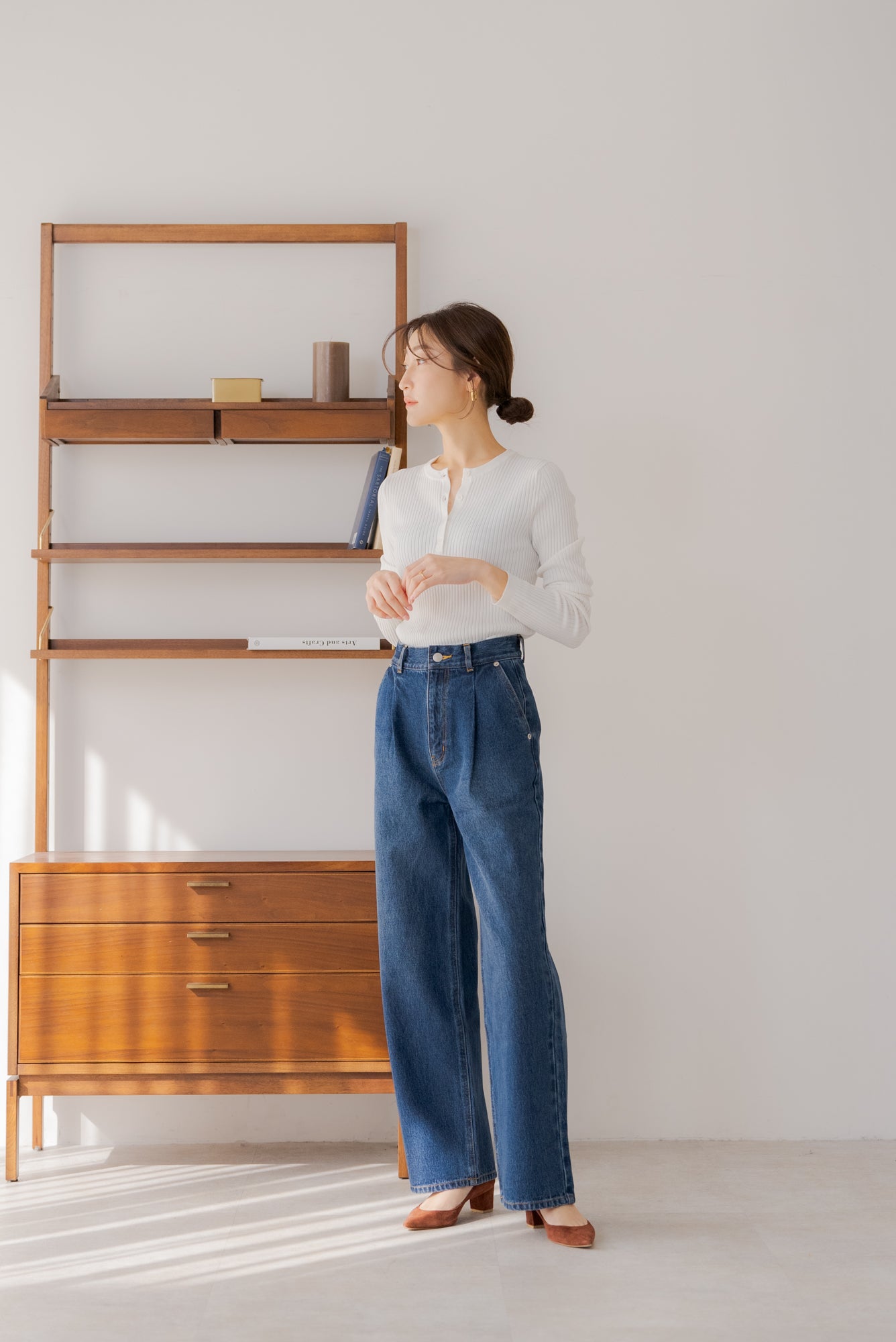 【専用商品】リグリーム　regleam タックワイドデニム　ブルー　M タックデニム｜TUCK DENIMの通販｜regleam