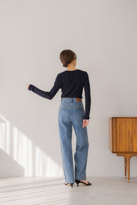 reglerm タックワイドデニム　ブルー　S 美品 タックデニム｜TUCK DENIMの通販｜regleam