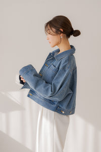 美品☆完売品 リグリーム regleam タックデニムジャケット ライトブルー タックデニムジャケット｜TUCK DENIM JACKETの通販｜regleam
