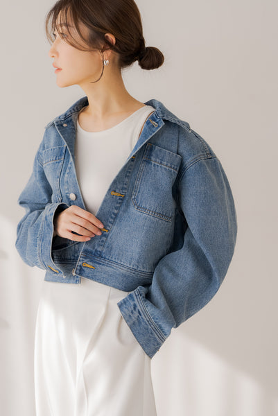 【2月12日(水)20:00〜 販売開始】タックデニムジャケット｜TUCK DENIM JACKET