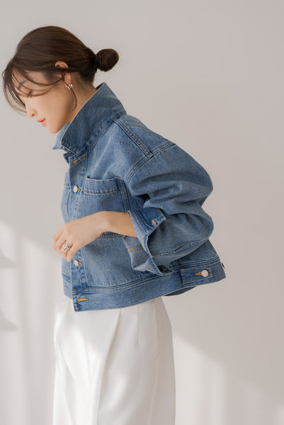 【2月12日(水)20:00〜 販売開始】タックデニムジャケット｜TUCK DENIM JACKET