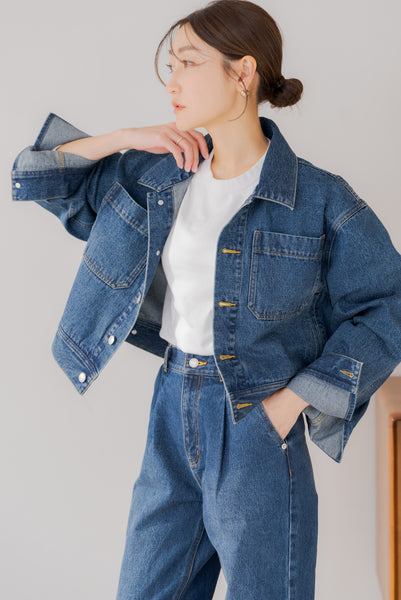 【2月12日(水)20:00〜 販売開始】タックデニムジャケット｜TUCK DENIM JACKET