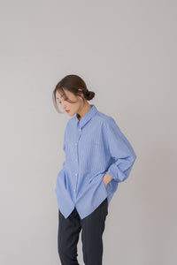 人気完売　リグリーム　バックロゴビックシャツ　シャツ　ストライプ バッグロゴビッグシャツ｜BACK LOGO BIG SHIRTの通販｜regleam