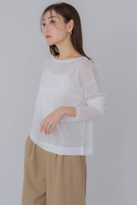リグリーム regleam シアー　シアーボートニット ボートネックシアーニット｜BOAT NECK SHEER KNITの通販｜regleam