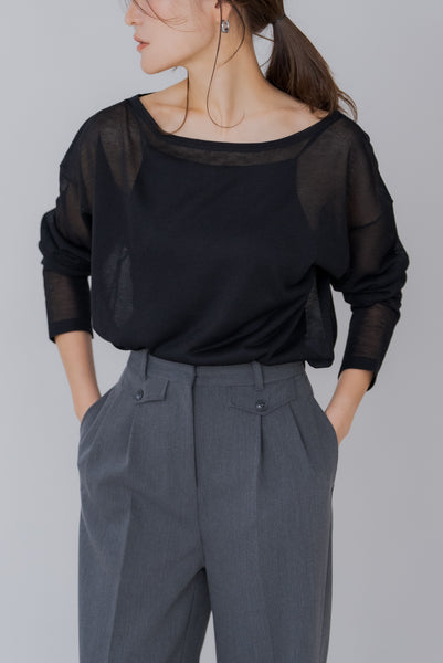 【4月22日(火)20:00〜 販売開始】ボートネックシアーニット｜BOAT NECK SHEER KNIT