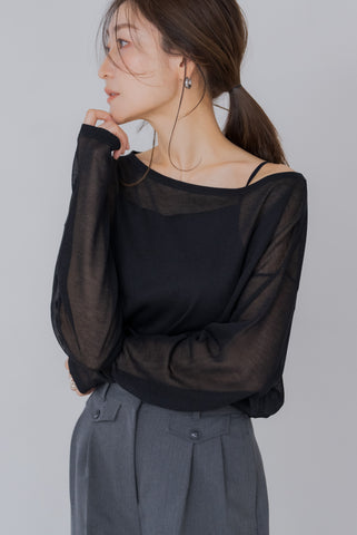 【4月22日(火)20:00〜 販売開始】ボートネックシアーニット｜BOAT NECK SHEER KNIT