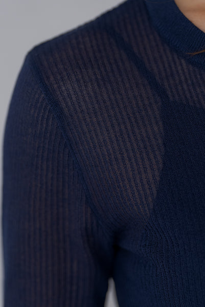 【5月12日(月)20:00〜 販売開始】五分袖ヘンリーシアーニット｜HALF SLEEVE HENLEY SHEER KNIT