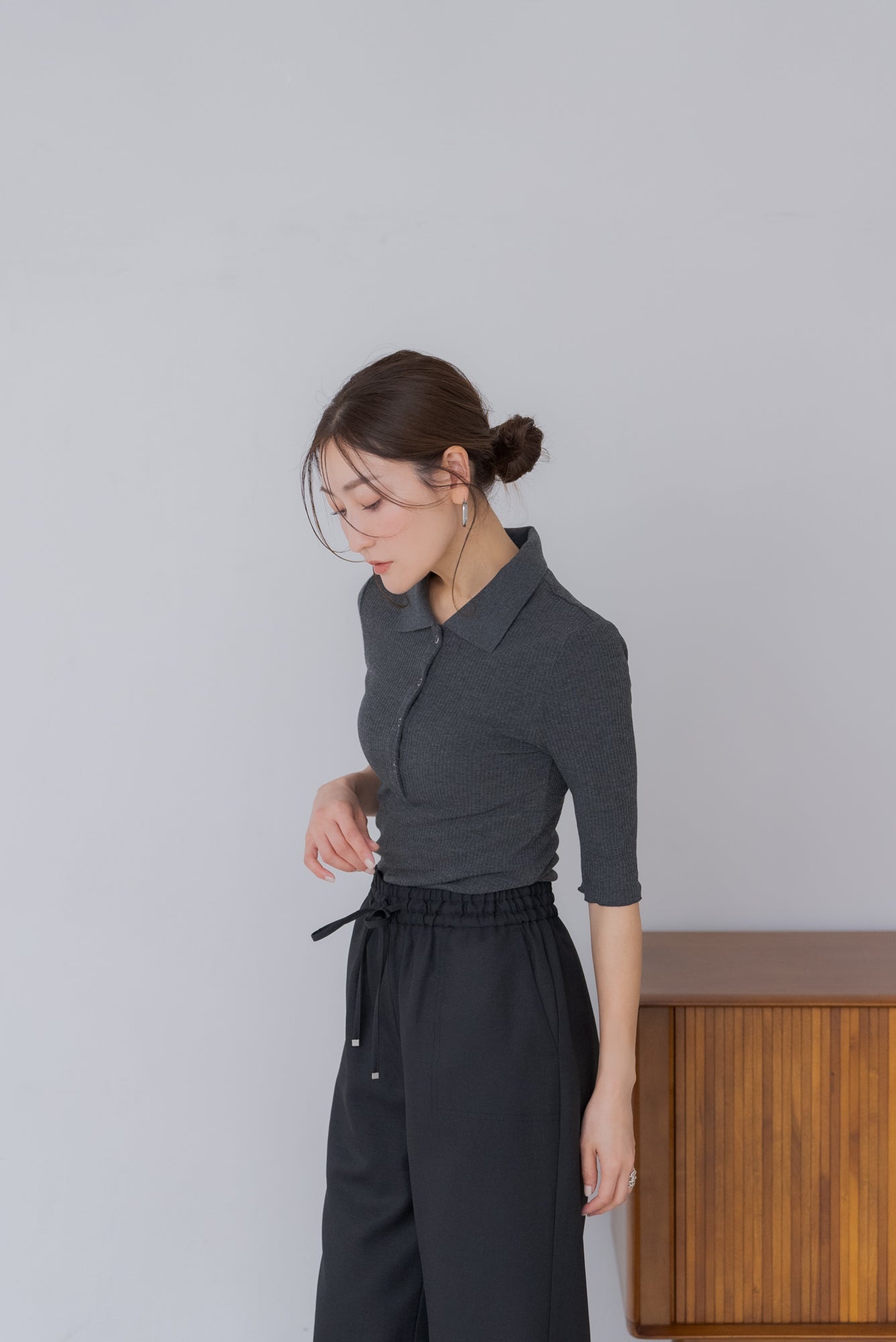regleam リグリーム 5分袖ポロ襟カットソー 5分袖ポロ襟カットソー｜5/4 SLEEVE POLO CUT AND SEWの通販