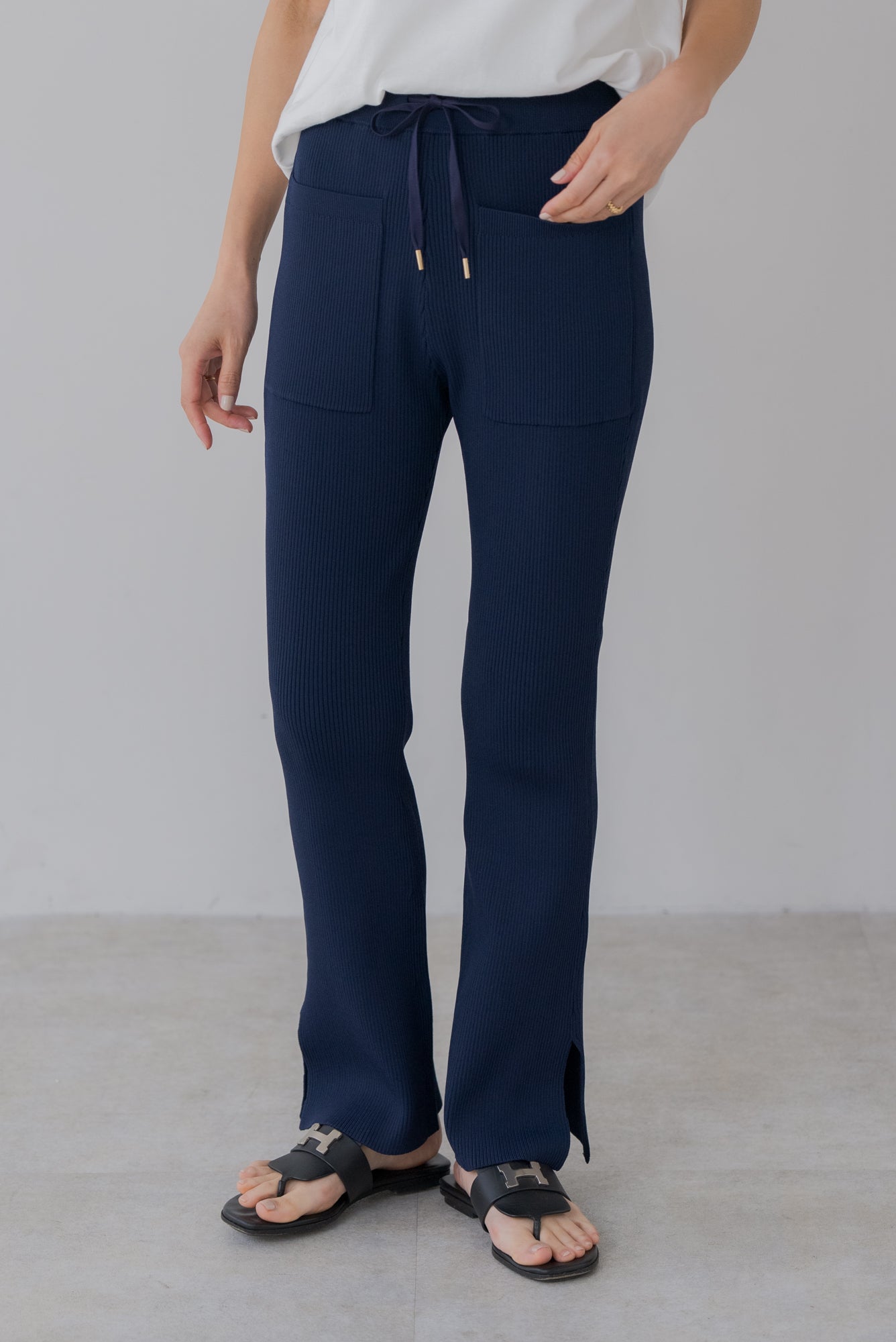 regleam ポケットサマーニットパンツ 　M ブラック サマーニットポケットパンツ｜SUMMER KNIT POCKET PANTSの通販｜regleam