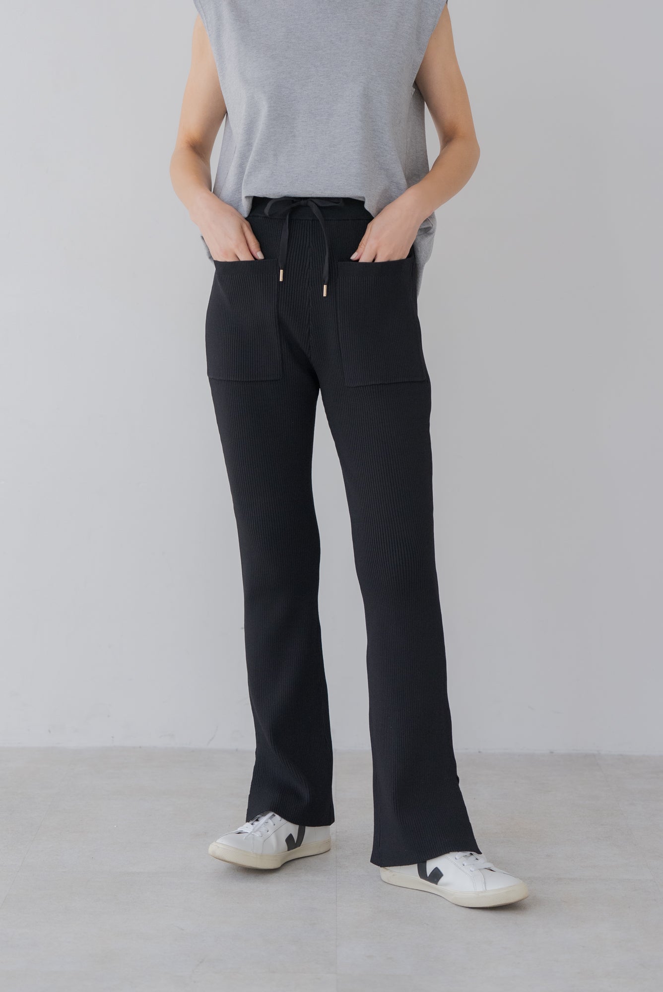 regleam ポケットサマーニットパンツ 　M ブラック サマーニットポケットパンツ｜SUMMER KNIT POCKET PANTSの通販｜regleam