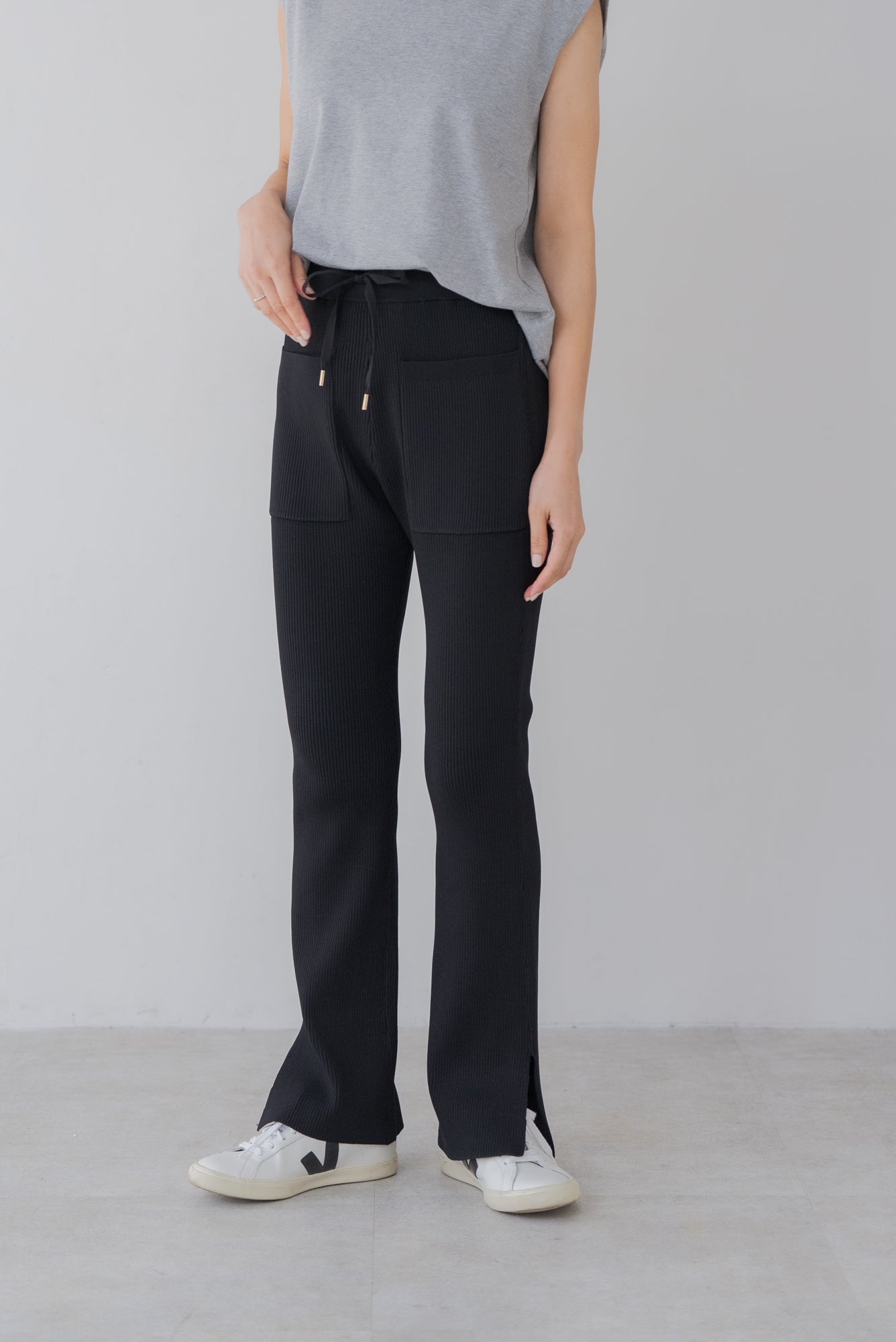 regleam ポケットサマーニットパンツ 　M ブラック サマーニットポケットパンツ｜SUMMER KNIT POCKET PANTSの通販｜regleam