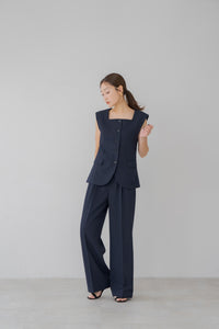 【新品】regleamリグリームネイビー スクエアネックベスト M スクエアネックベスト｜SQUARE NECK VESTの通販｜regleam