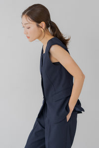 【新品】regleamリグリームネイビー スクエアネックベスト M スクエアネックベスト｜SQUARE NECK VESTの通販｜regleam
