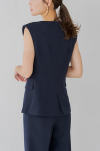 【新品】regleamリグリームネイビー スクエアネックベスト M スクエアネックベスト｜SQUARE NECK VESTの通販｜regleam