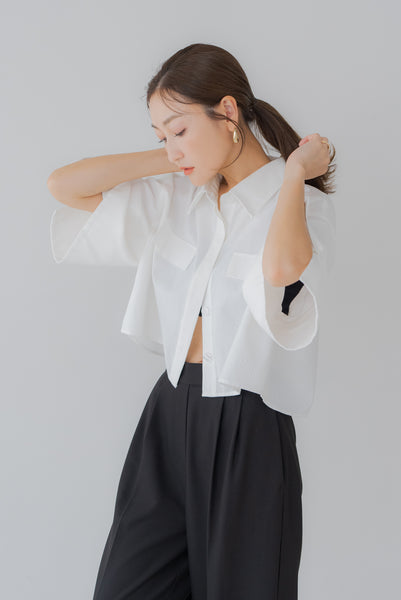 【7月14日(月)20:00〜 販売開始】ショート丈オックスシャツ｜SHORT OXFORD SHIRTす