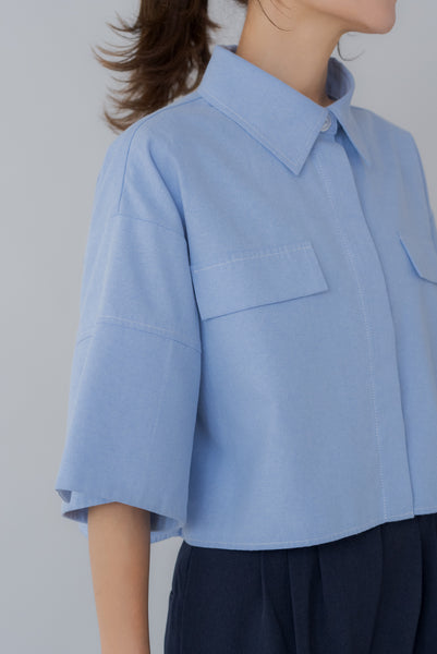 【7月14日(月)20:00〜 販売開始】ショート丈オックスシャツ｜SHORT OXFORD SHIRTす