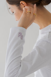 【新品未使用】regleam ロゴロングTシャツM ホワイト 刺繍カラーベージュ RgLロゴ ロングTシャツ｜RgL LOGO LONG TEEの通販｜regleam