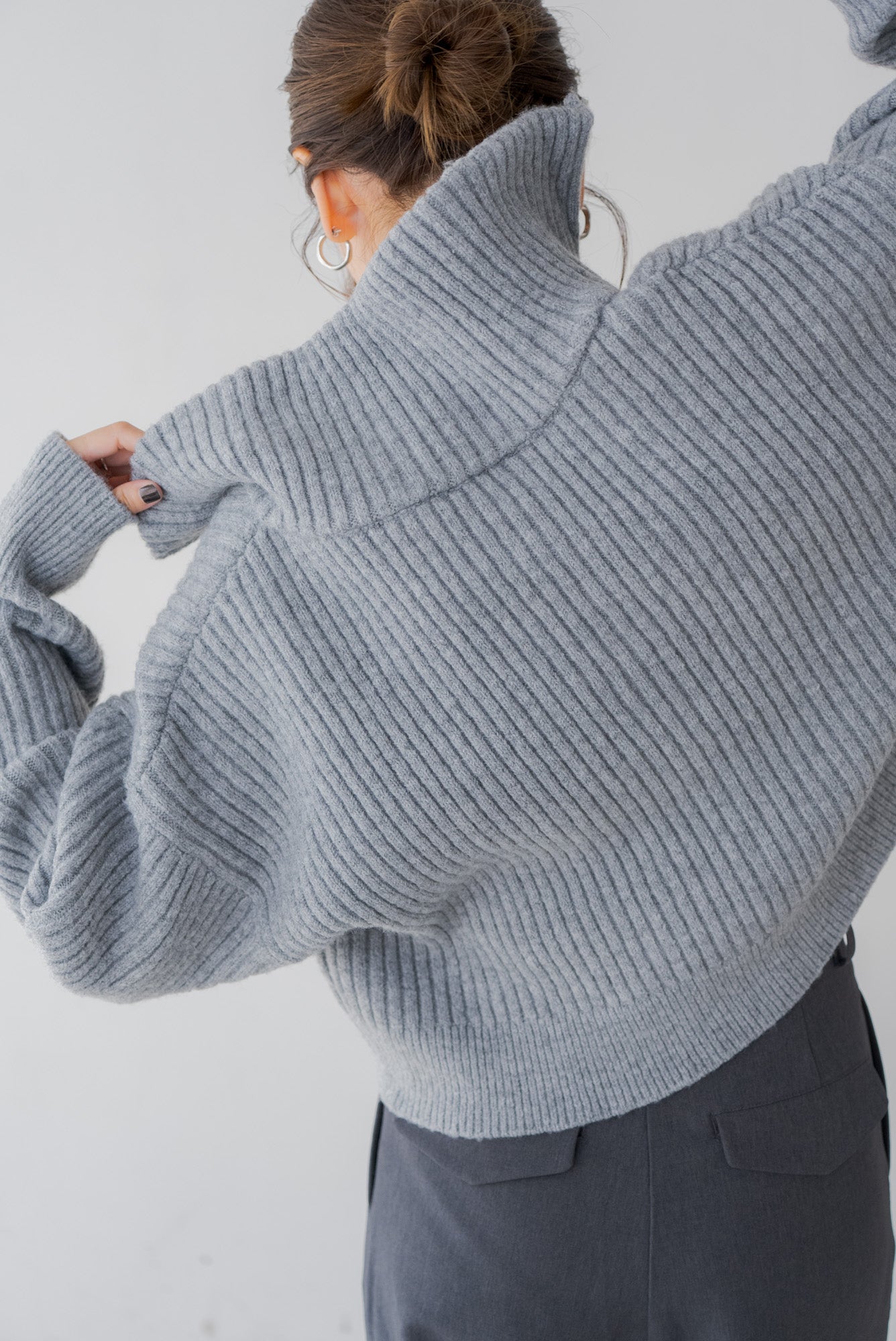 リグリーム ジップネックニット　グレー ジップネックニット｜ZIP NECK KNITの通販｜regleam