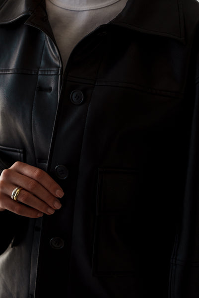 【1月22日(木)20:00〜 販売開始】エコレザーシャツジャケット｜ECO LEATHER SHIRT JACKET