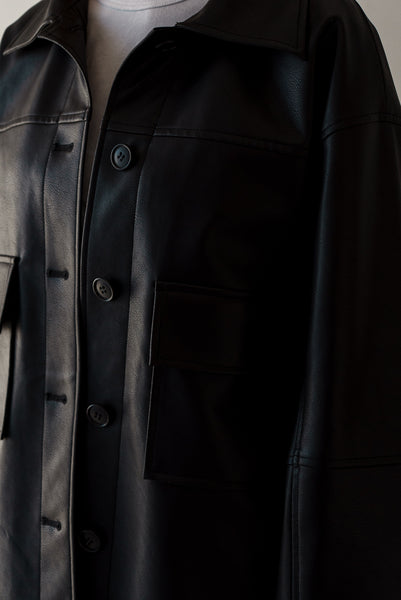 【1月22日(木)20:00〜 販売開始】エコレザーシャツジャケット｜ECO LEATHER SHIRT JACKET