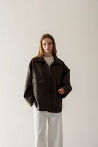 エコレザーシャツジャケット｜ECO LEATHER SHIRT JACKETの通販｜regleam