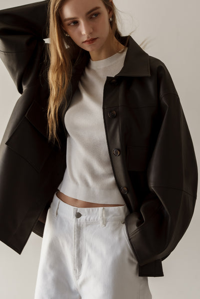 【1月22日(木)20:00〜 販売開始】エコレザーシャツジャケット｜ECO LEATHER SHIRT JACKET