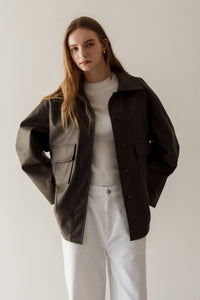 エコレザーシャツジャケット｜ECO LEATHER SHIRT JACKETの通販｜regleam