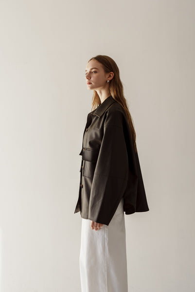 【1月22日(木)20:00〜 販売開始】エコレザーシャツジャケット｜ECO LEATHER SHIRT JACKET