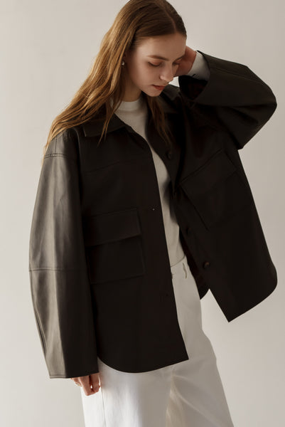 【1月22日(木)20:00〜 販売開始】エコレザーシャツジャケット｜ECO LEATHER SHIRT JACKET