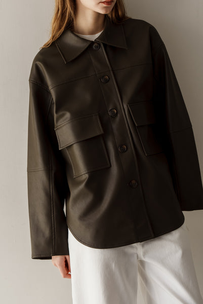 【1月22日(木)20:00〜 販売開始】エコレザーシャツジャケット｜ECO LEATHER SHIRT JACKET