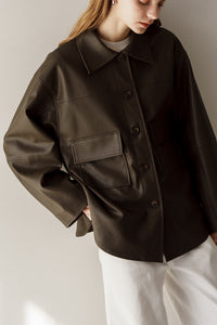 エコレザーシャツジャケット｜ECO LEATHER SHIRT JACKETの通販｜regleam