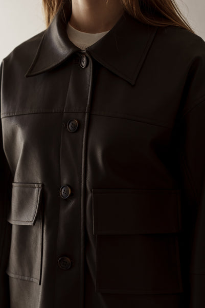 【1月22日(木)20:00〜 販売開始】エコレザーシャツジャケット｜ECO LEATHER SHIRT JACKET