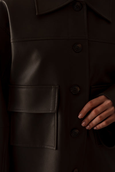 【1月22日(木)20:00〜 販売開始】エコレザーシャツジャケット｜ECO LEATHER SHIRT JACKET