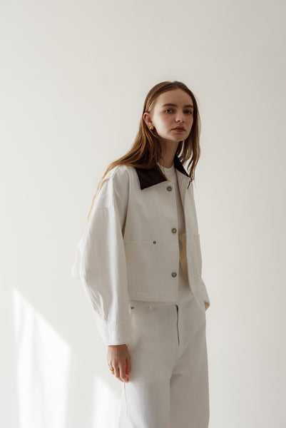 【2月10日(火)20:00〜 販売開始】アクセントカラーデニムジャケット｜ACCENT COLLAR DENIM JACKET